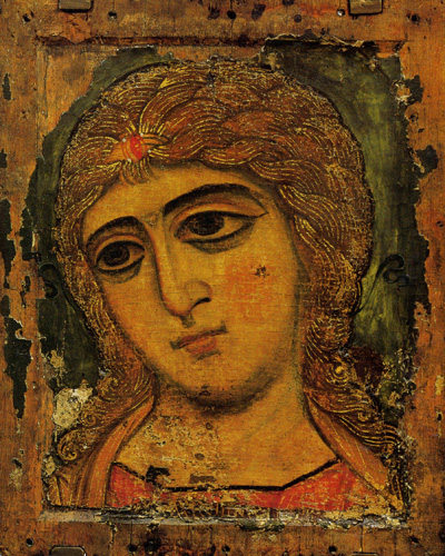 Образ архангела Гавриила - Ангел с золотыми волосами. 1200 год. Русский музей